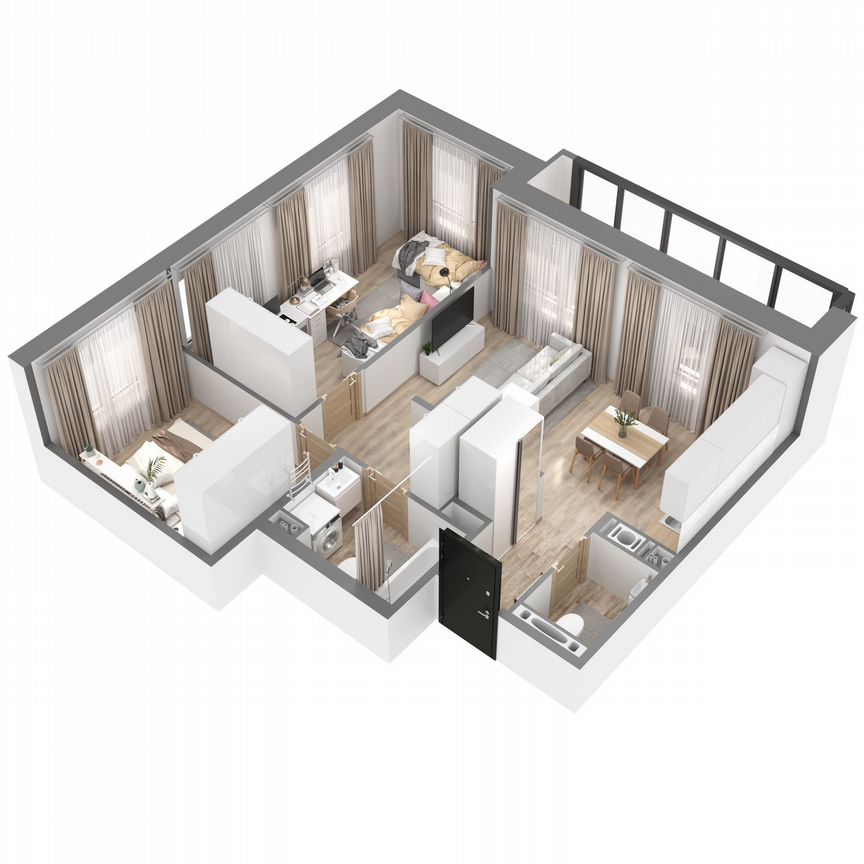 2-к. квартира, 62,5 м², 18/23 эт.