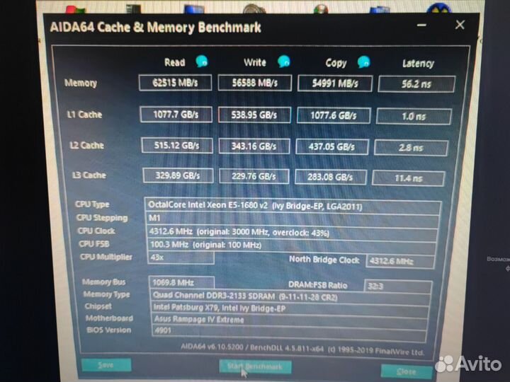 Комплект Asus rampage 4 extreme+ 1680v2+16 ram