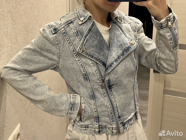Джинсовая куртка рубашка 40-42