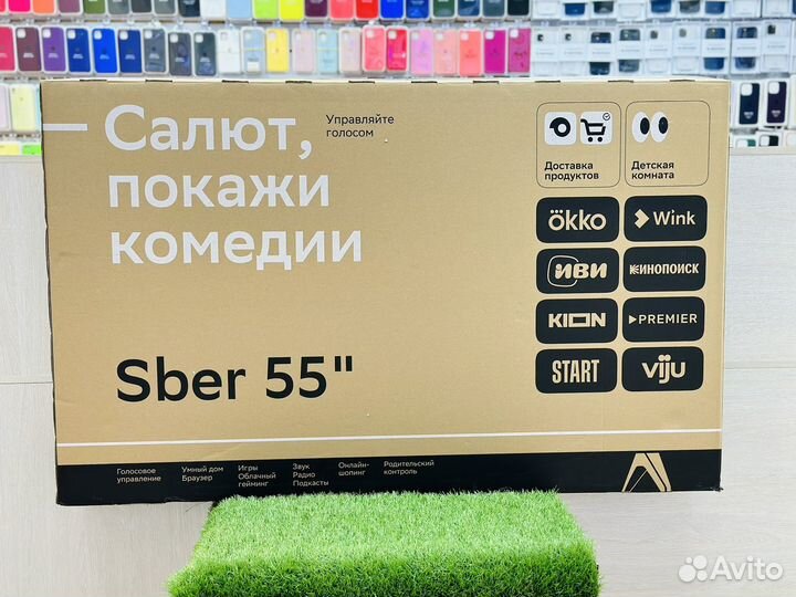 Умный телевизор Sber 4K UHD 55, чёрный