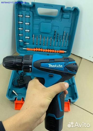 Шуруповерт makita 18v с набором (Арт.28896)