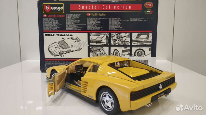 Модель Bburago 1/18 ferrari testarossa