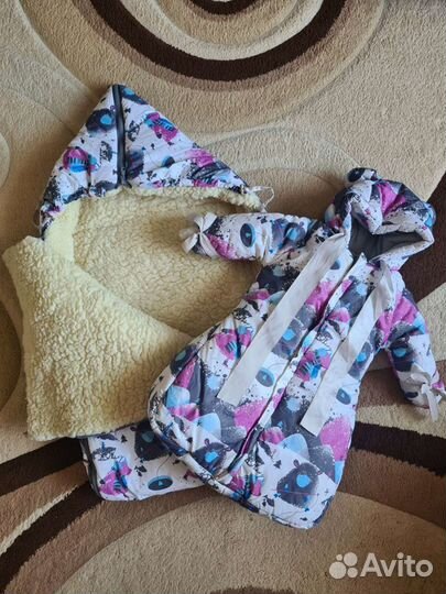 Комбинезон с конвертом на овчине р.80 унисекс