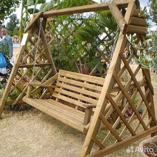 Садовые качели из дерева