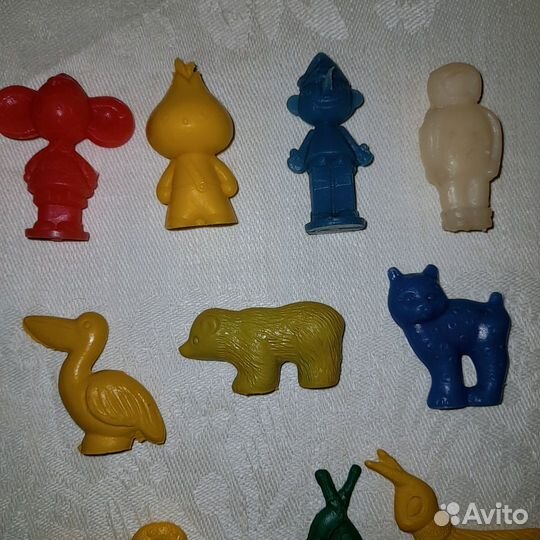 Маленькие фигурки СССР, литая резина, пластик