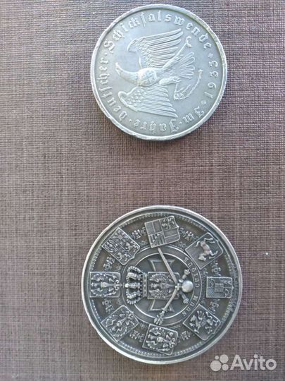 Настольная медаль серебро