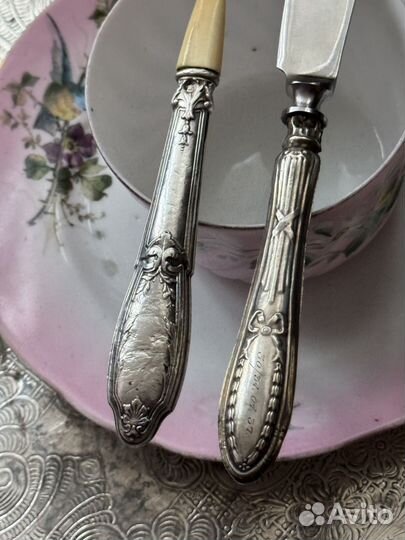 Нож и ложка серебро
