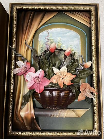 Картина из натуральной кожи