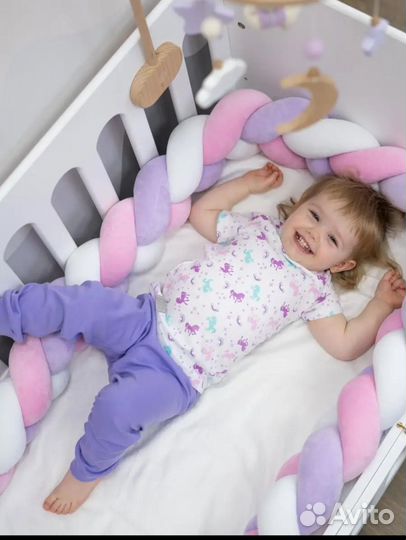 Бортик косичка в кроватку