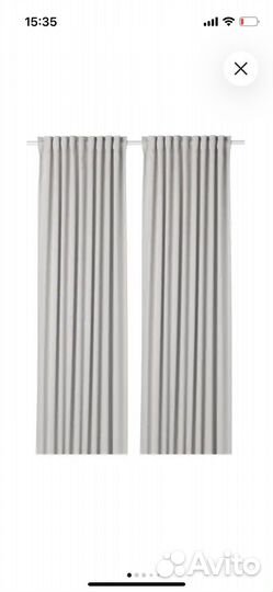 Шторы светло-серые IKEA майгулл