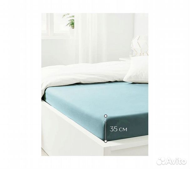 Простынь GoodNight Трикотаж 200х200х20 Зеленый на