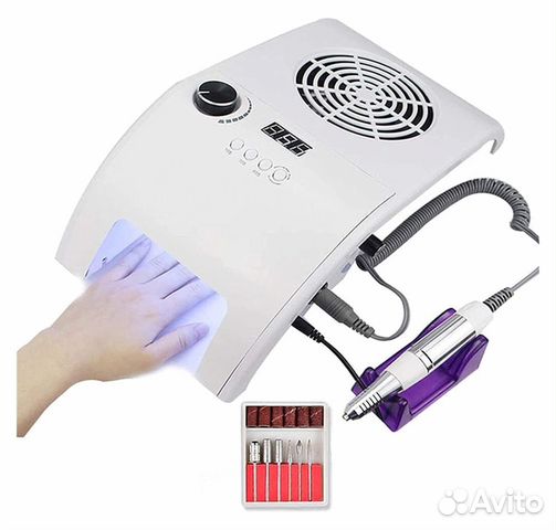 Аппарат для маникюра, лампа, пылесос, 3 в 1