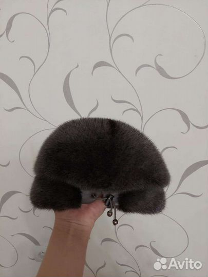 Шапка норка серая