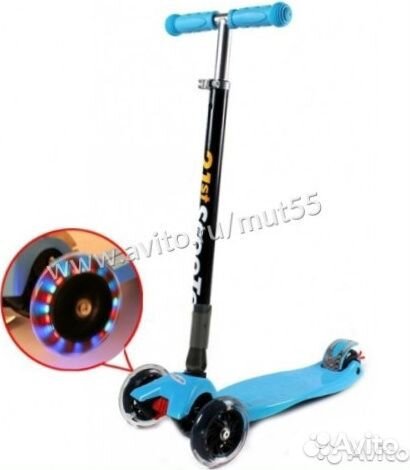 Самокат 3 колесный Scooter синий