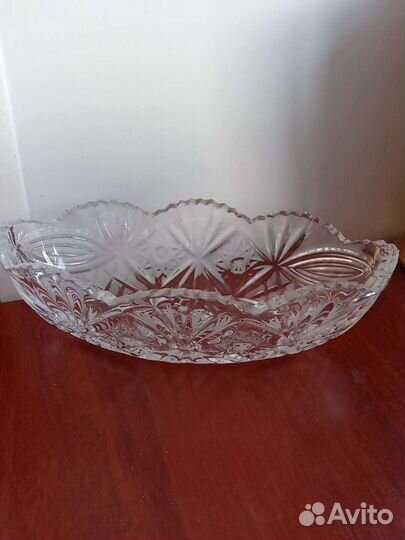 Хрустальная ваза-ладья. Новая