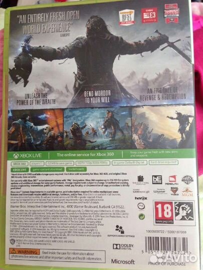 Игра для приставки xbox 360 shadow of mordor