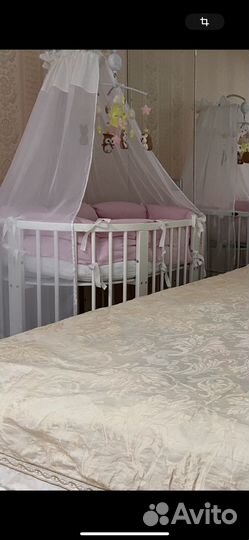 Кроватка/маятник/матрасы ComfortBaby 7в1 белая бук