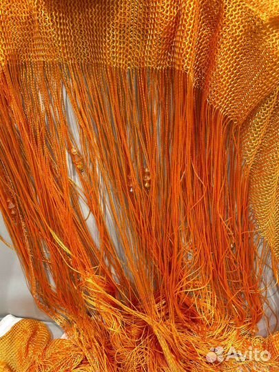 Штора из нитей и держатели магнитные новые