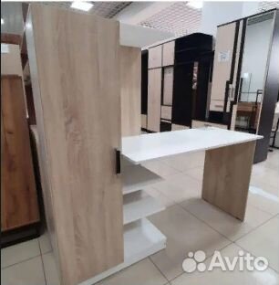 Компьютерный стол Бейсик сонома\белый