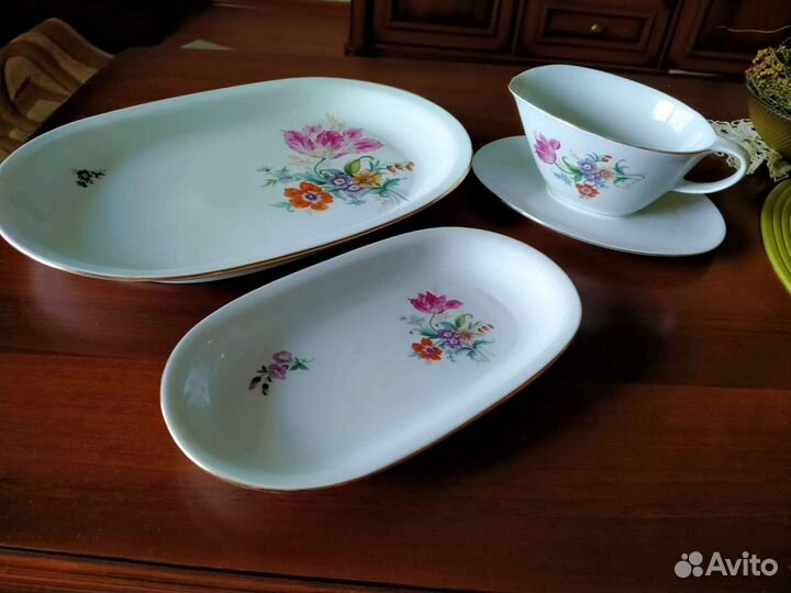 Фарфор Kahla ГДР цветы мейсенский букет