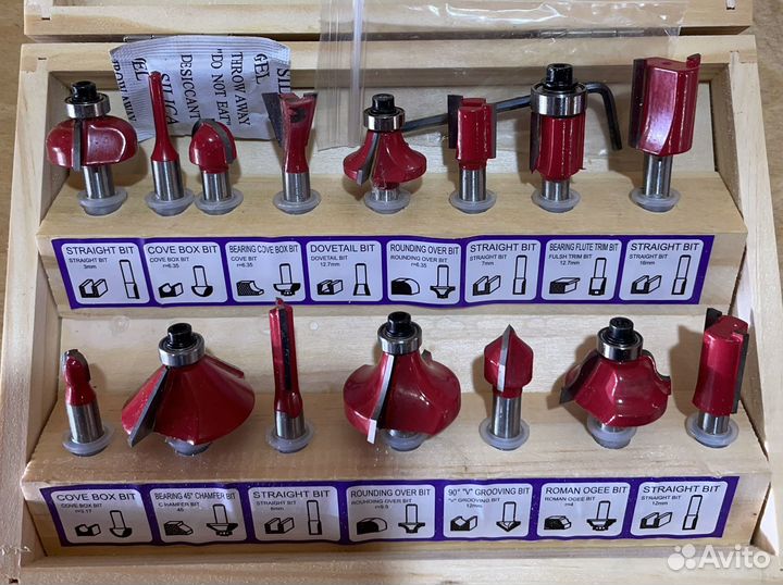 Набор фрез по дереву, 15 шт