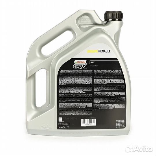 Масло моторное Castrol RN 5W-30 RN17 5л C3 Renault