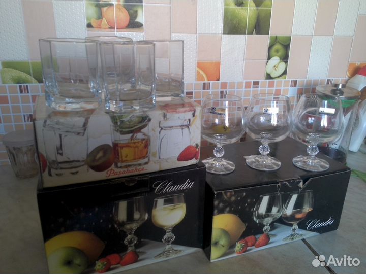 Фужеры хрусталь, новые, Чехословакия