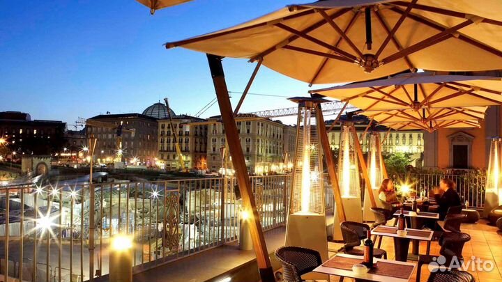 Зонт на центральной опоре для кафе 4х4 м