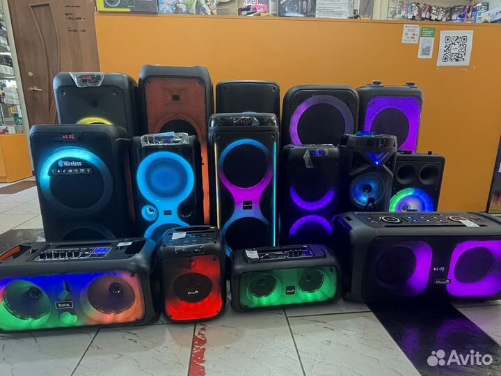 Колока большая, напольная блютуз колонка караоке