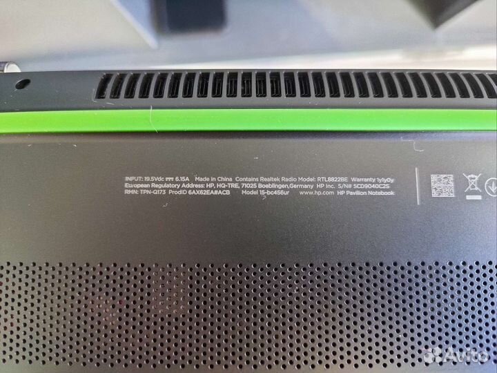 Ноутбук HP Pavilion 15-bc456ur 6ax62ea