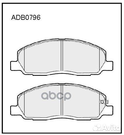 Колодки тормозные дисковые перед ADB0796