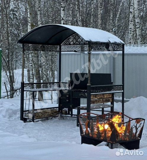 Мангал с крышей