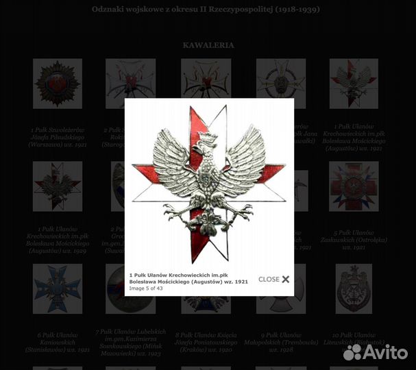 Значок Орден Знак первый Крехцовский Уланский полк