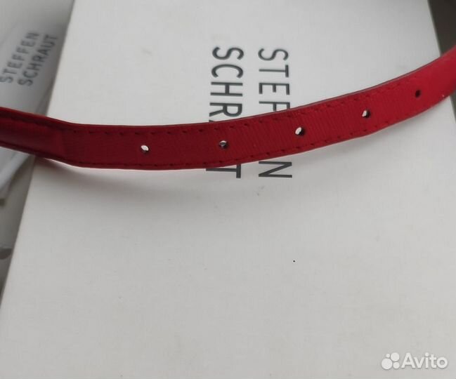 Ремень красный с бантиком, кожа, оригинал Германия