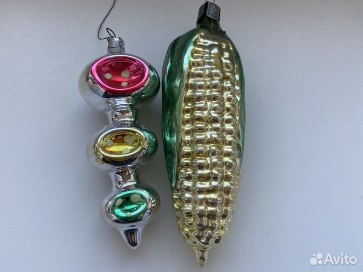 Елочные игрушки СССР светофор кукуруза