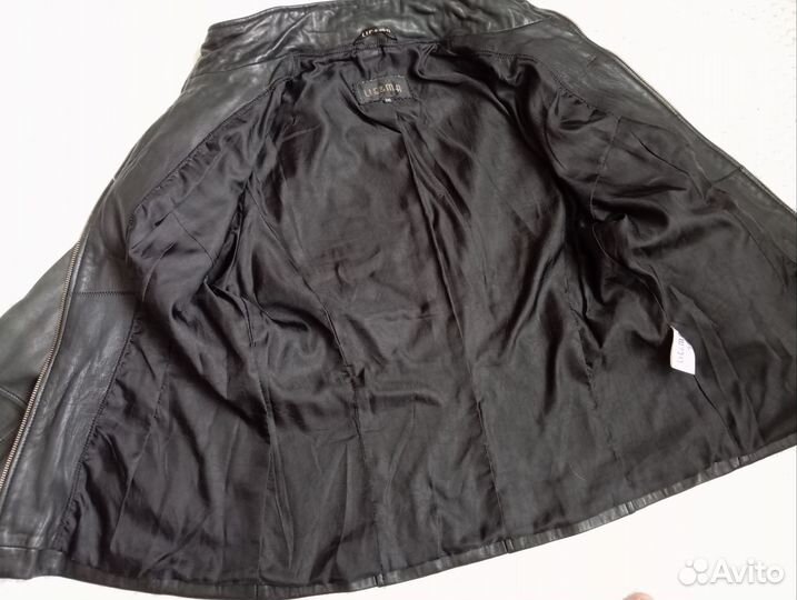 Куртка кожаная женская 46 48 черная
