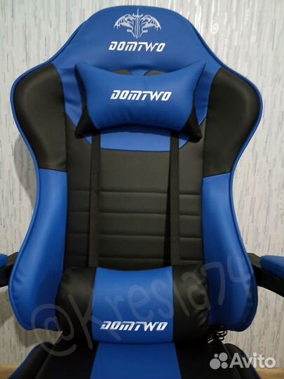 Компьютерное кресло сине-черной расцветки