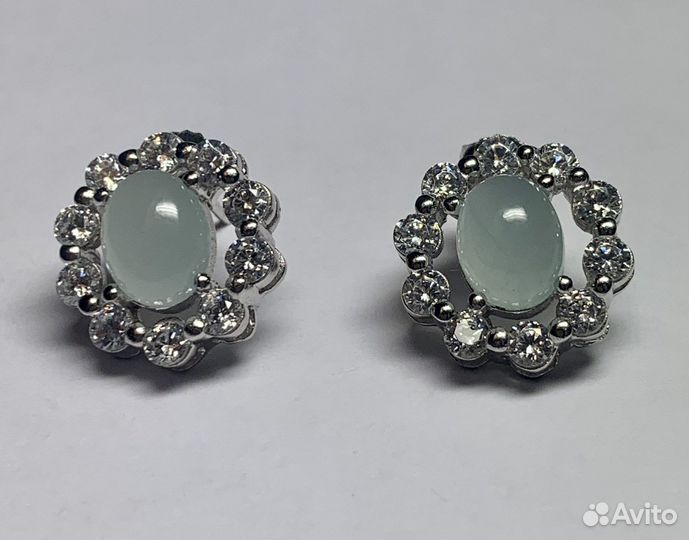 Серьги с аквамаринами