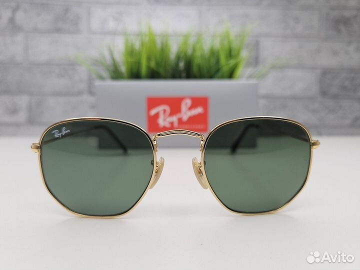 Очки Ray Ban Hexagonal 3548 Golden Green