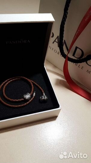 Кожаный браслет Pandora