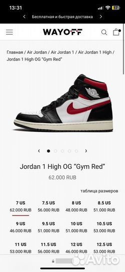 Кроссовки Nike Air Jordan 1 оригинал
