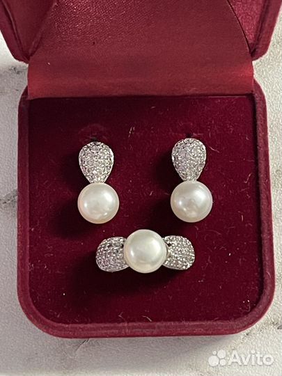 Набор из серебра с жемчугом