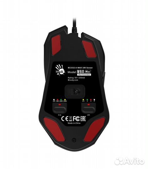 Игровая проводная мышь A4Tech Bloody W60 Max, черн