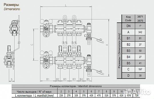Коллектор отопления контура 4 подключений