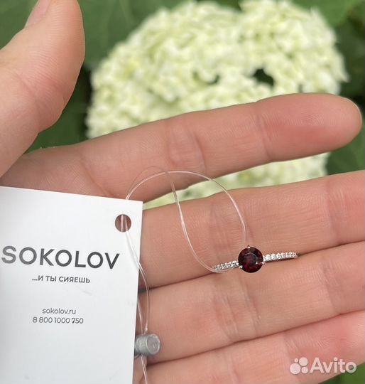 Золотое кольцо с Гранатом новое