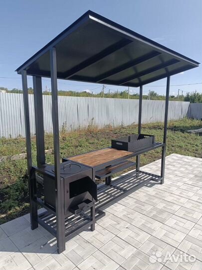 Мангальная зона с крышей