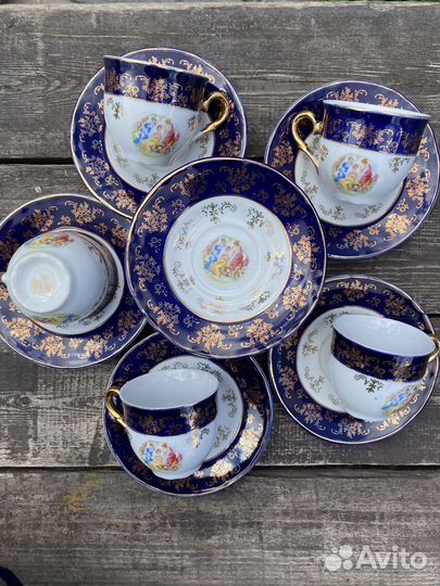 Кофейный сервиз мадонна чехословакия кобальт