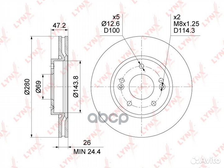 Диск тормозной перед BN1556 lynxauto