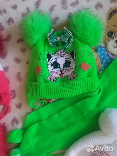 Комплект шапка, шарфы, хомуты