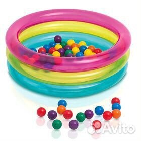 Бассейн с мячиками 86х25см, 1-3 года intex 48674